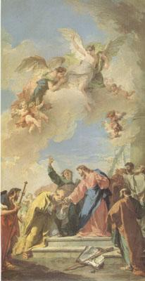 PITTONI, Giambattista Christ giving the Keys of Paradise to St Peter (mk05) Norge oil painting art